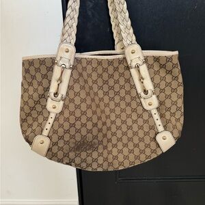 Gucci Monogram Pelham Shoulder Bag Off White